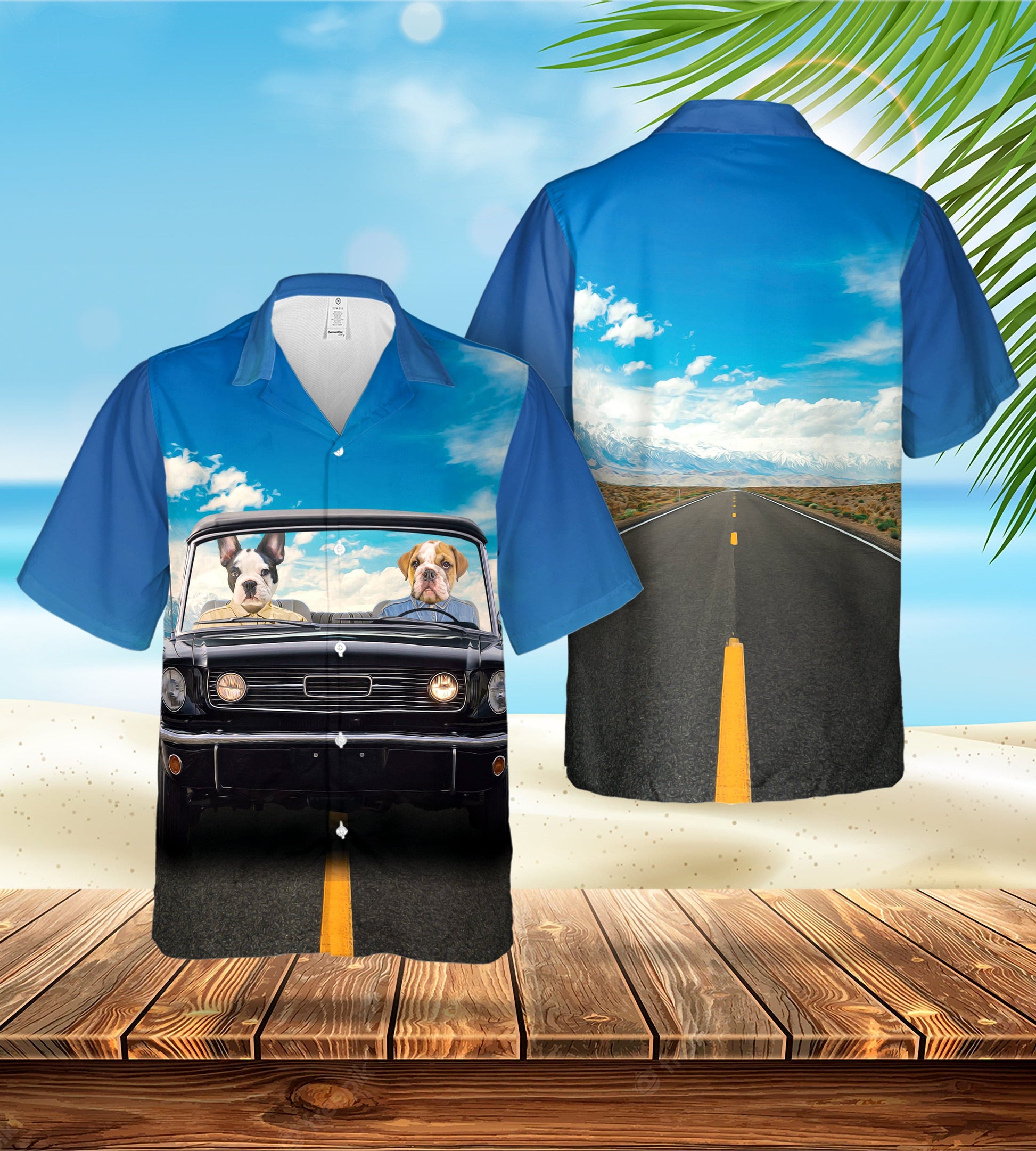Custom Hawaiian Shirt (The Classic Woofstang: 1-4 Pets)