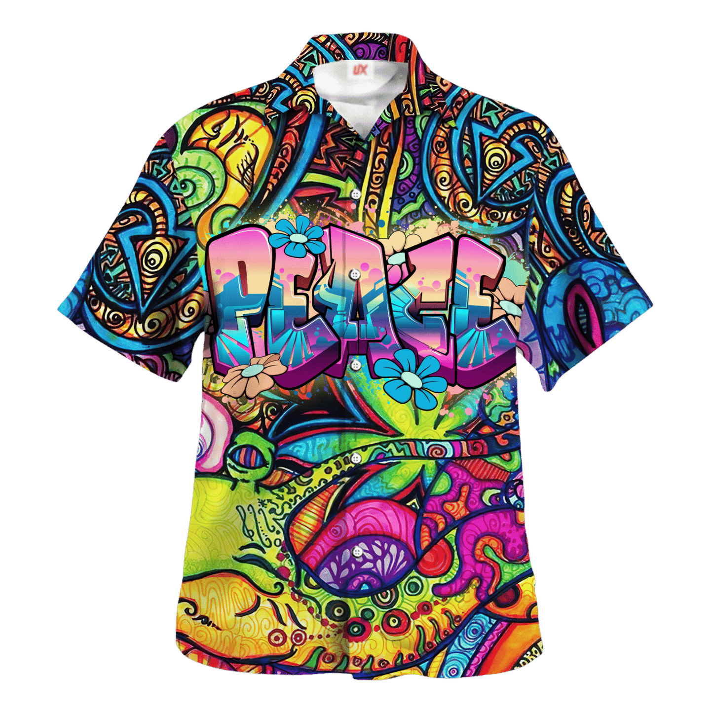 Hippie Hawaiian Shirt Groovy 70s Vacation Style HBL-HP-35