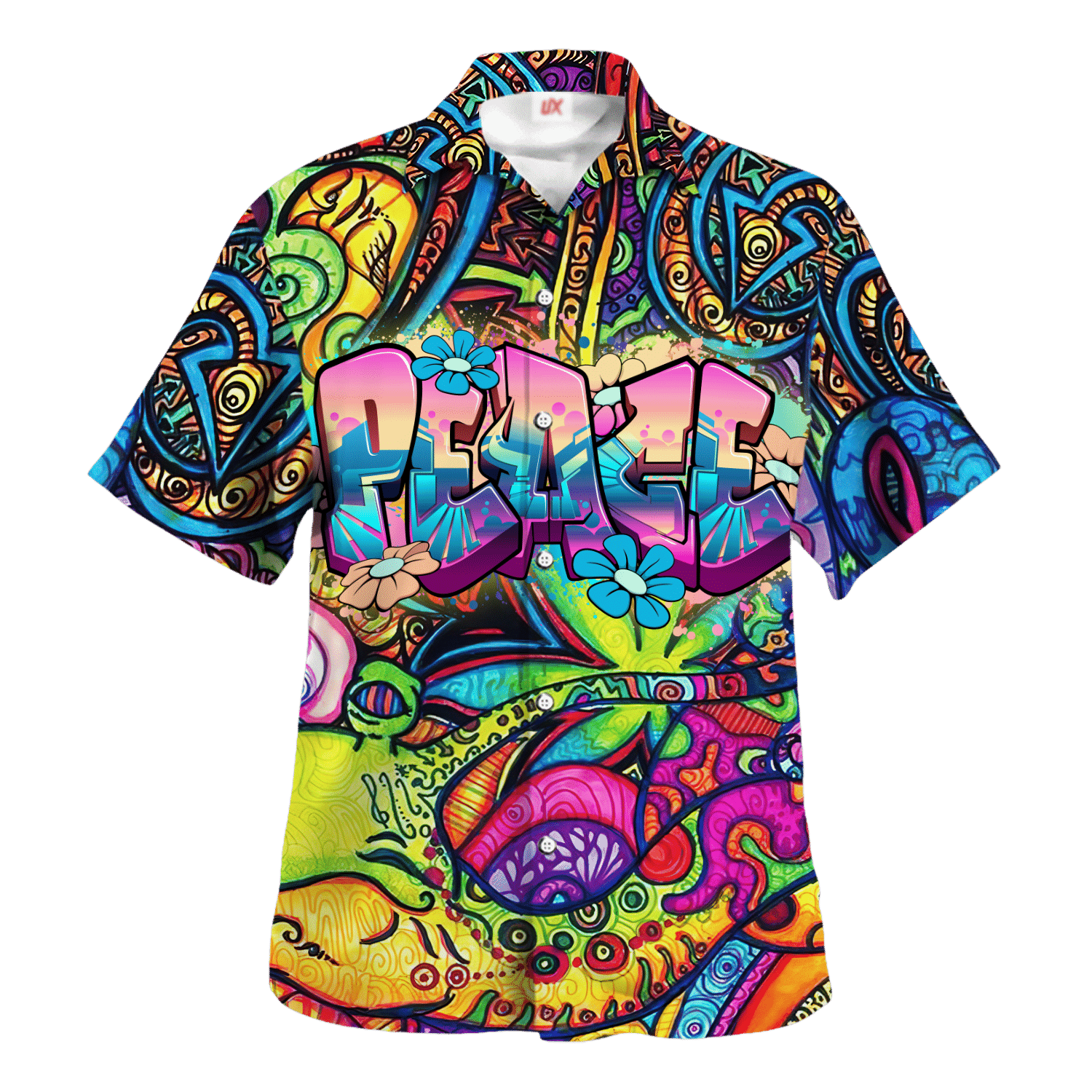 Hippie Hawaiian Shirt Groovy 70s Vacation Style HBL-HP-35