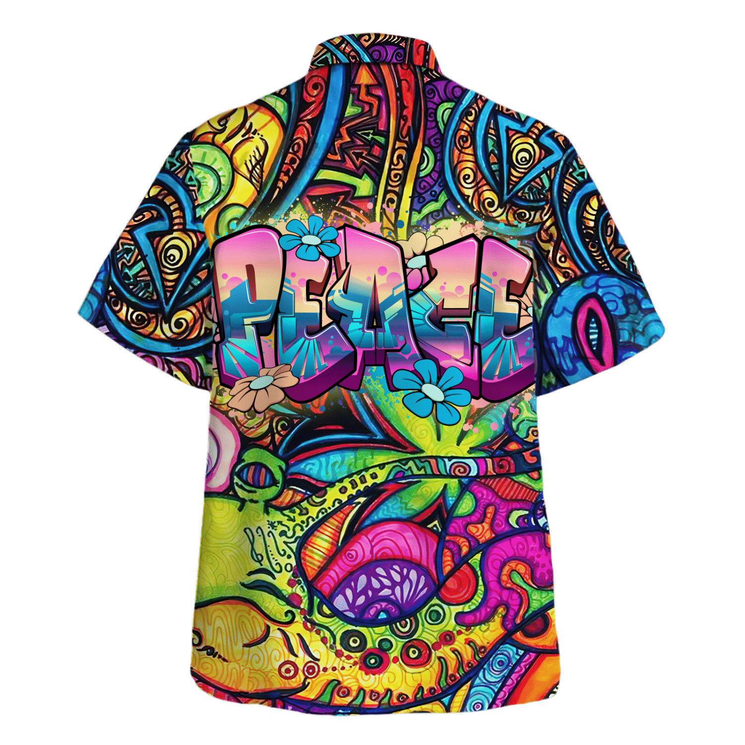 Hippie Hawaiian Shirt Groovy 70s Vacation Style HBL-HP-35