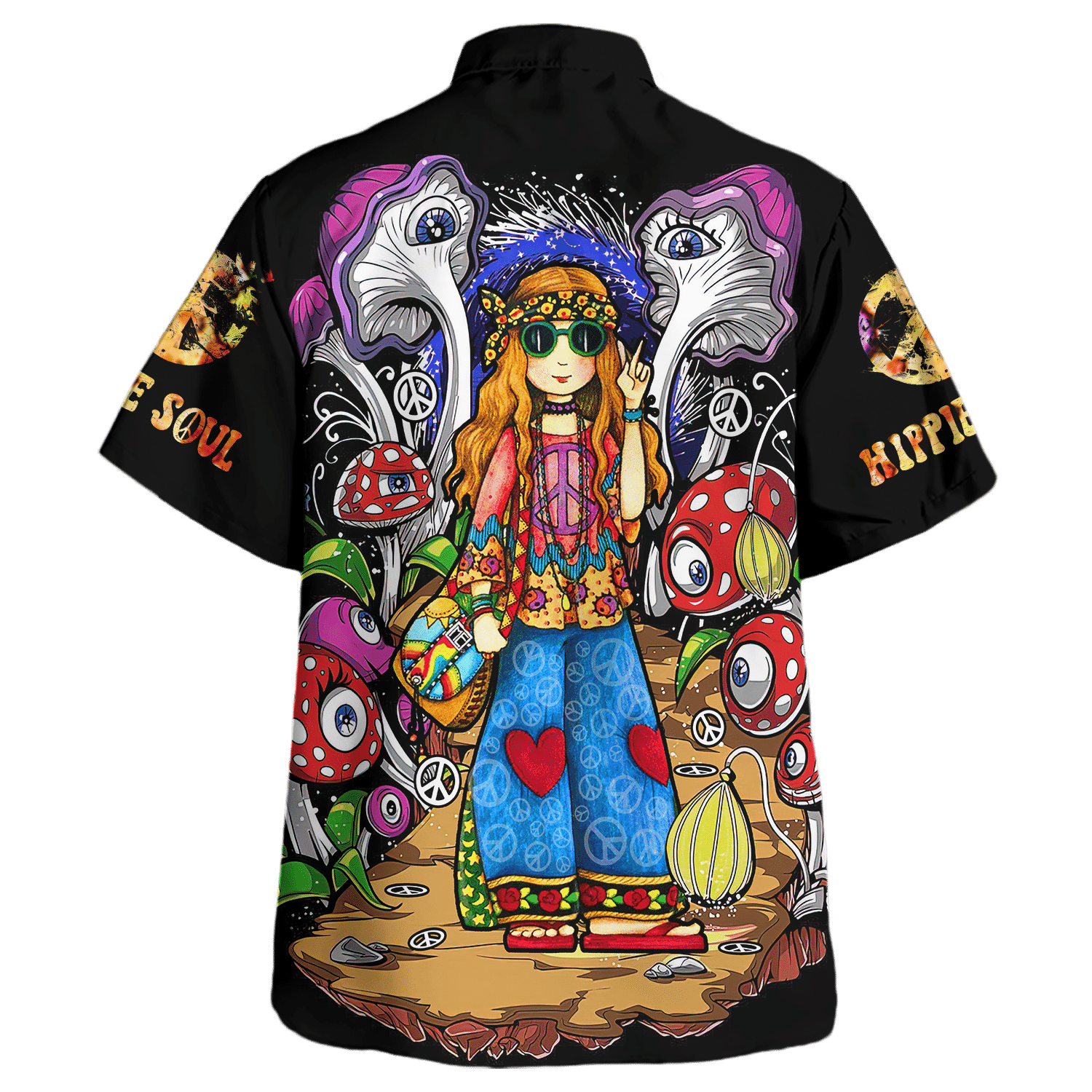Hippie Hawaiian Shirt Vintage Retro Beach Style NV-HP-26