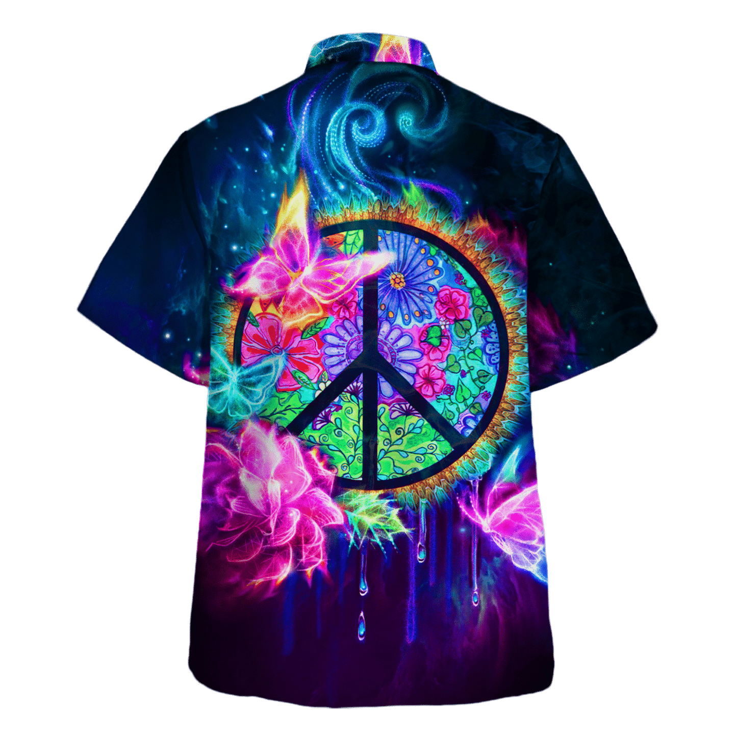 Hippie Hawaiian Shirt Groovy Vacation Beach Style HBL-HP-21