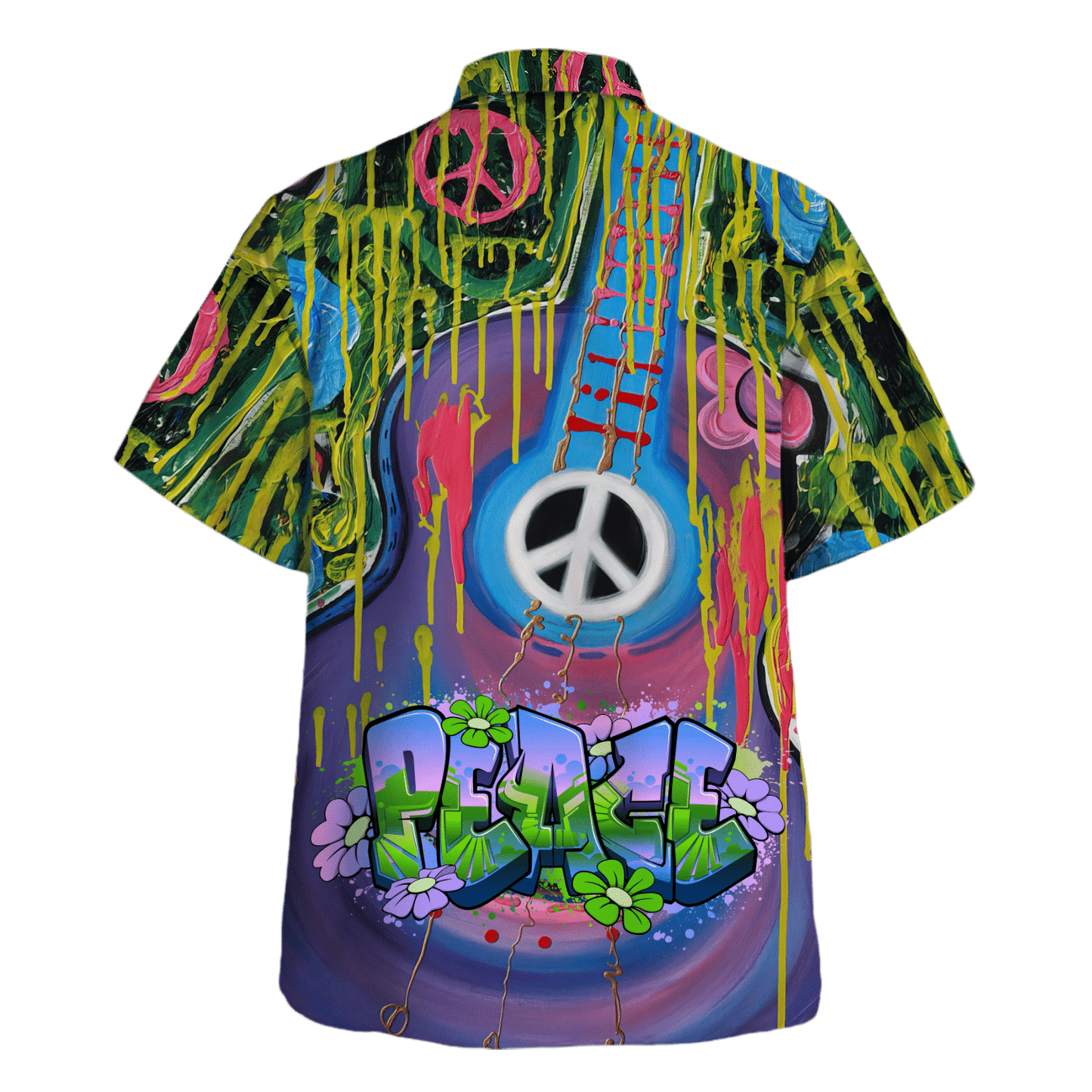 Hippie Hawaiian Shirt Groovy Summer Festival Style HBL-HP-30