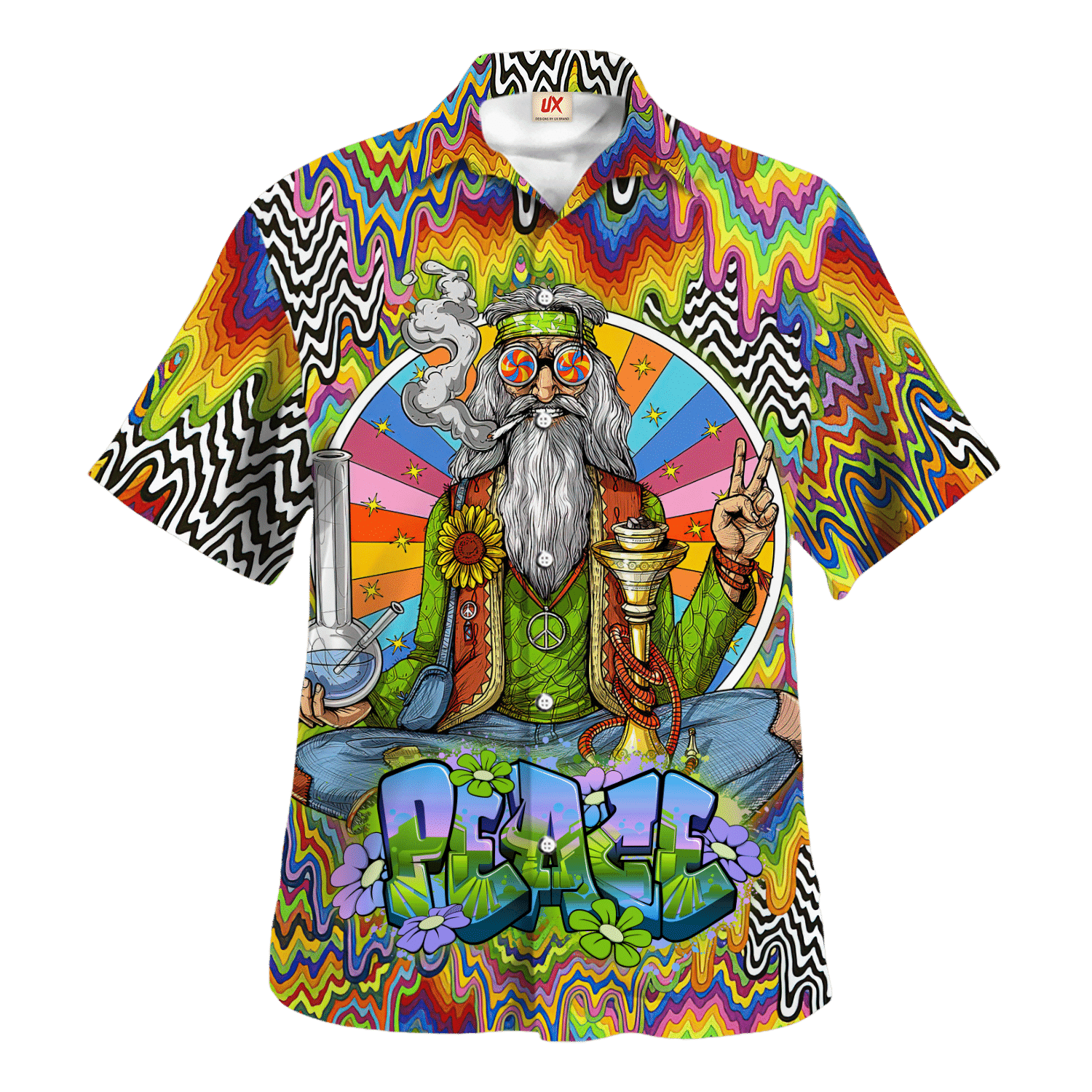 Hippie Hawaiian Shirt Retro Vacation Party Style HBL-HP-31