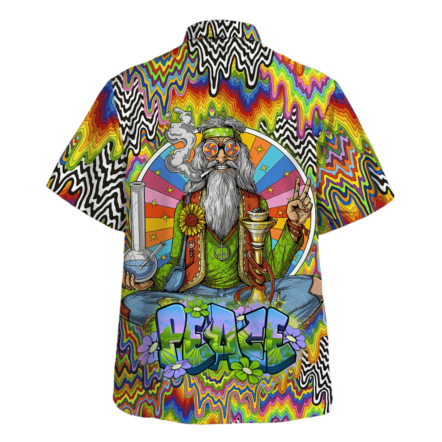 Hippie Hawaiian Shirt Retro Vacation Party Style HBL-HP-31