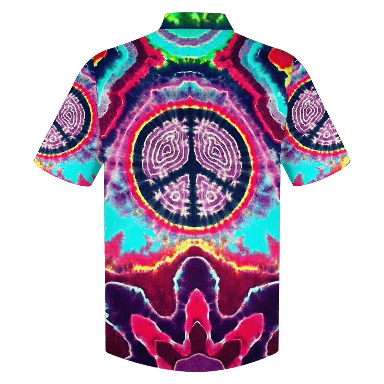 Hippie Hawaiian Shirt Retro 70s Psychedelic Summer Beach Style DBA-HP-16