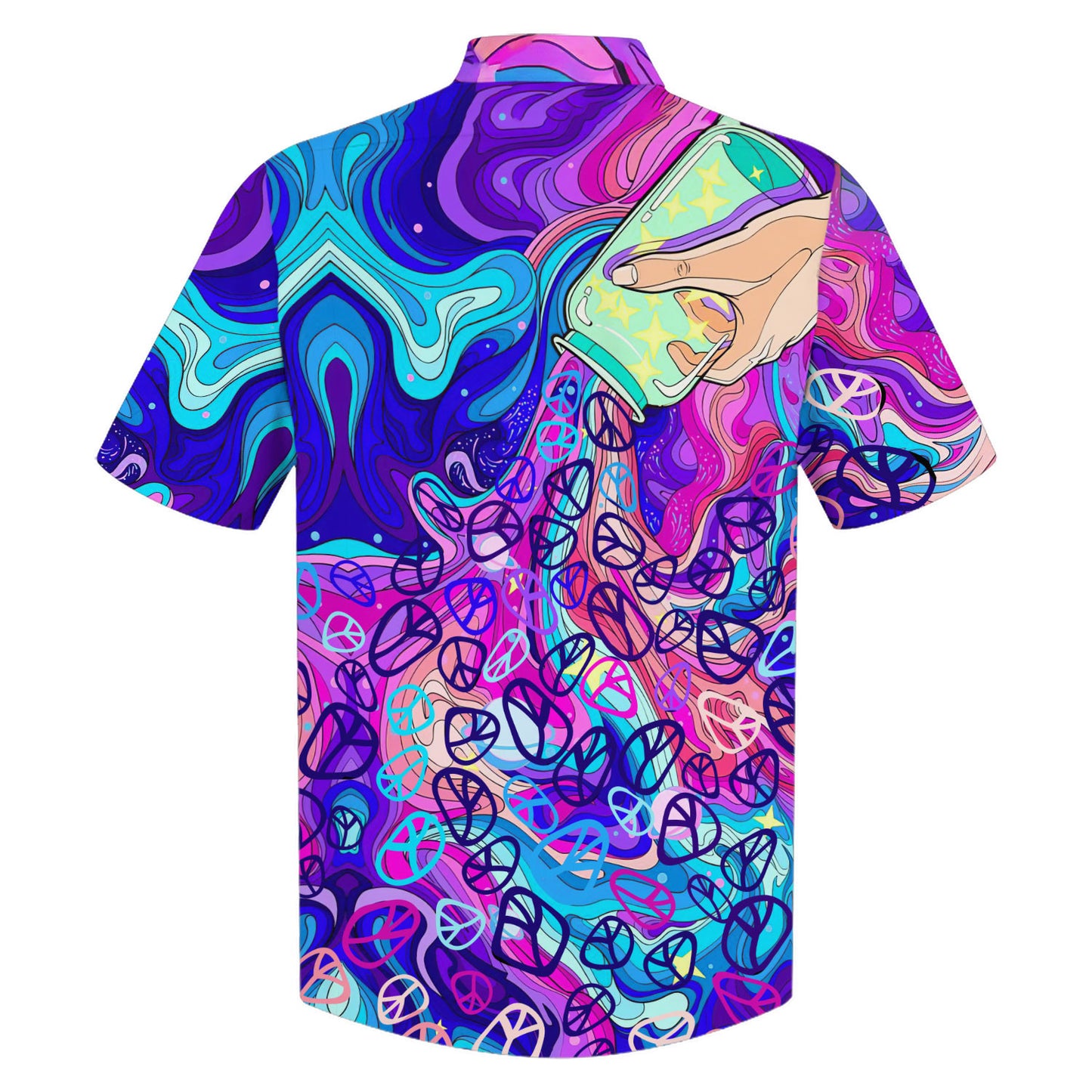 Hippie Hawaiian Shirt Retro 70s Groovy Summer Beach Style DBA-HP-15
