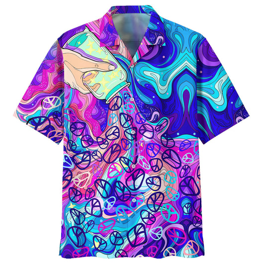 Hippie Hawaiian Shirt Retro 70s Groovy Summer Beach Style DBA-HP-15