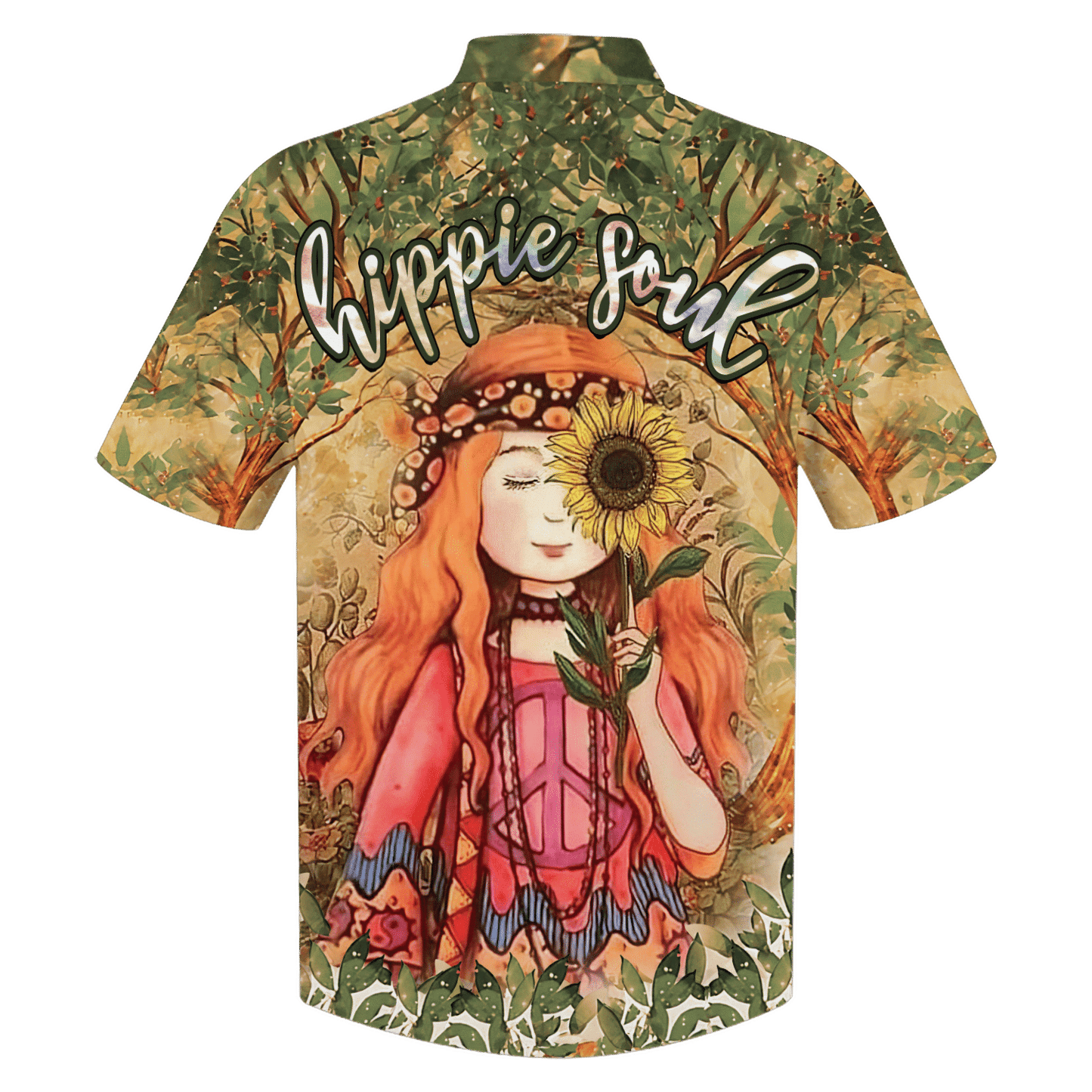 Hippie Hawaiian Shirt Retro Peace Love Festival Style DBA-1503-HP-03