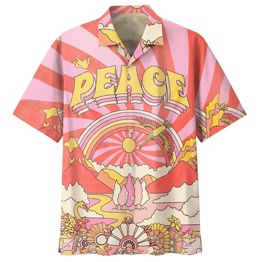 Hippie Hawaiian Shirt Groovy Retro Festival Style DBA-1503-HP-01