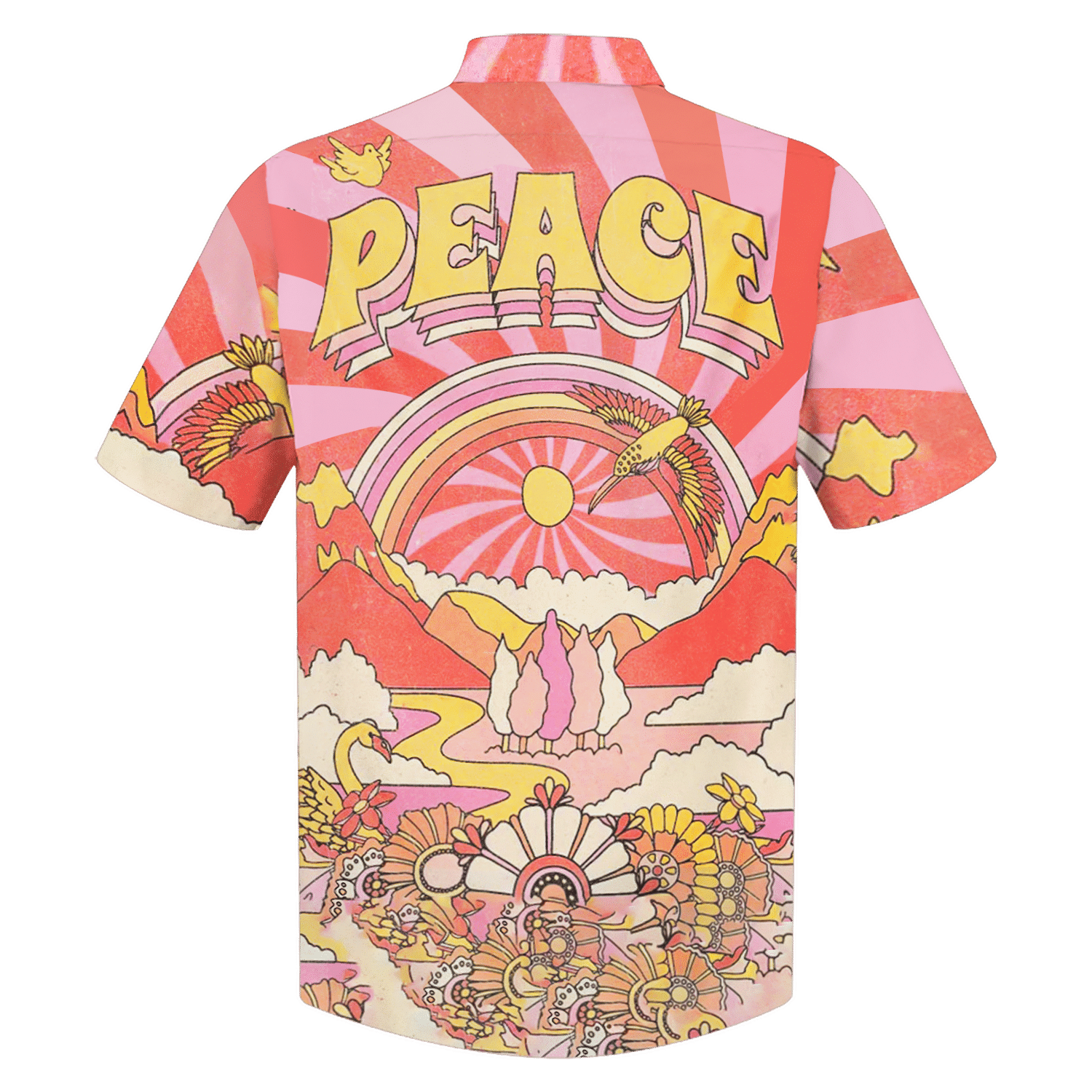 Hippie Hawaiian Shirt Groovy Retro Festival Style DBA-1503-HP-01