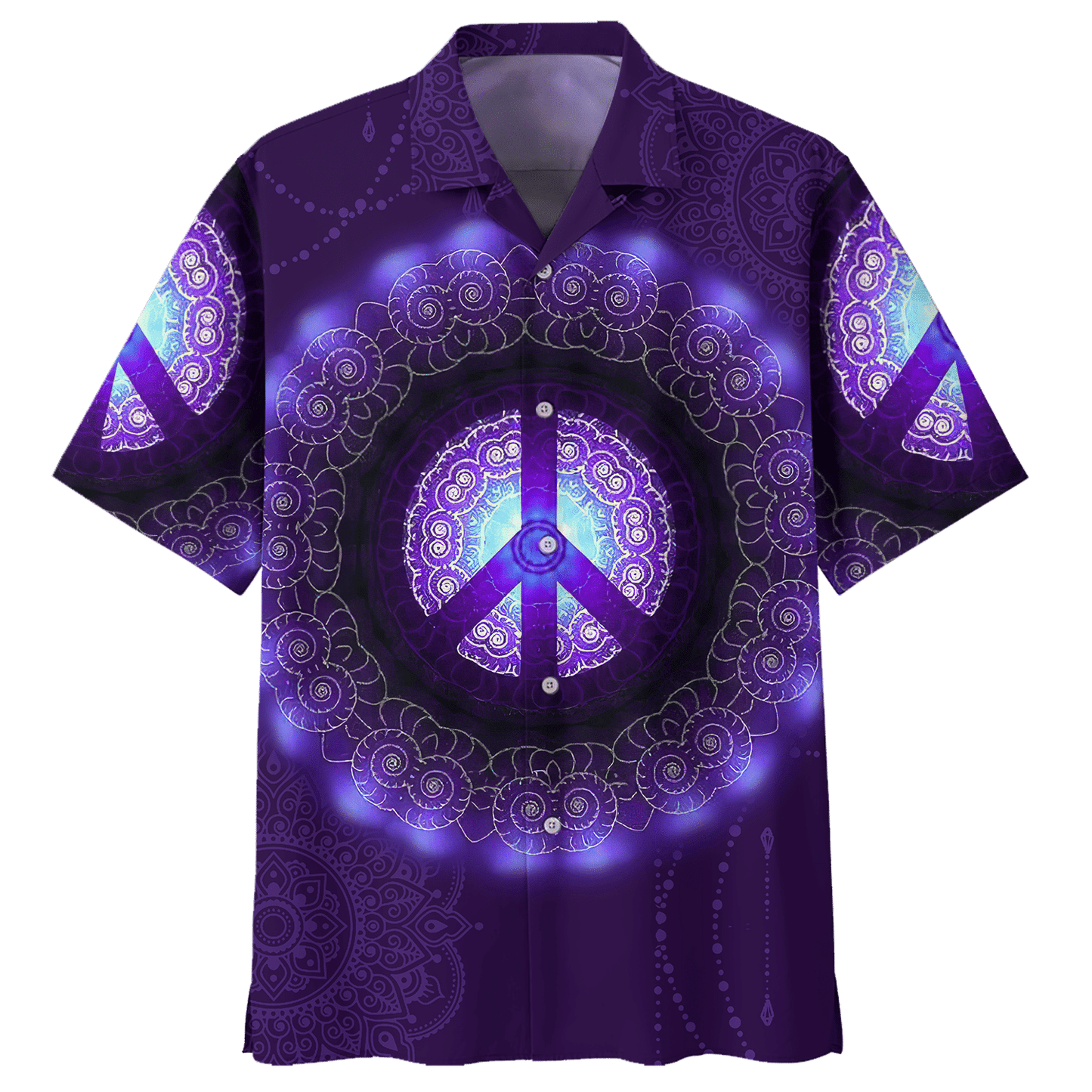 Hippie Hawaiian Shirt Vintage Peace Love Summer Style DBA-1103-HP-06