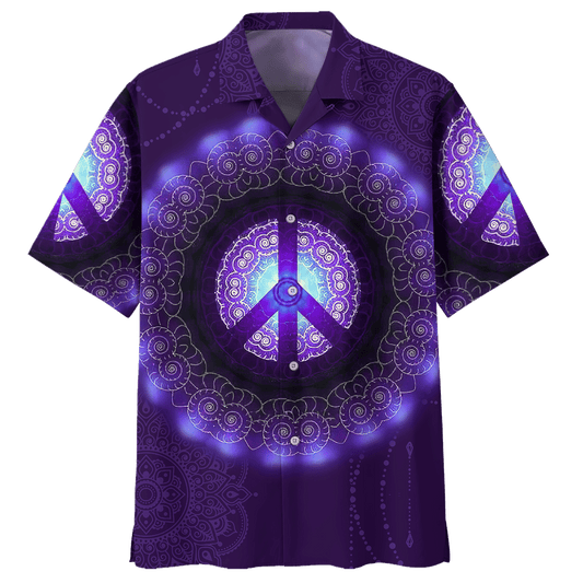 Hippie Hawaiian Shirt Vintage Peace Love Summer Style DBA-1103-HP-06