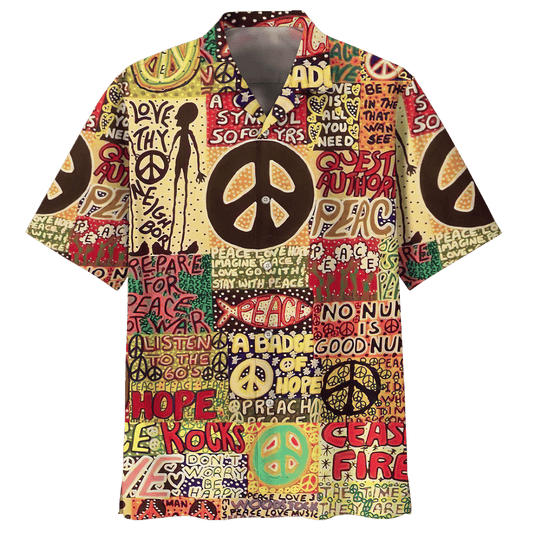 Hippie Hawaiian Shirt Retro 70s Summer Beach Style DBA-1103-HP-04
