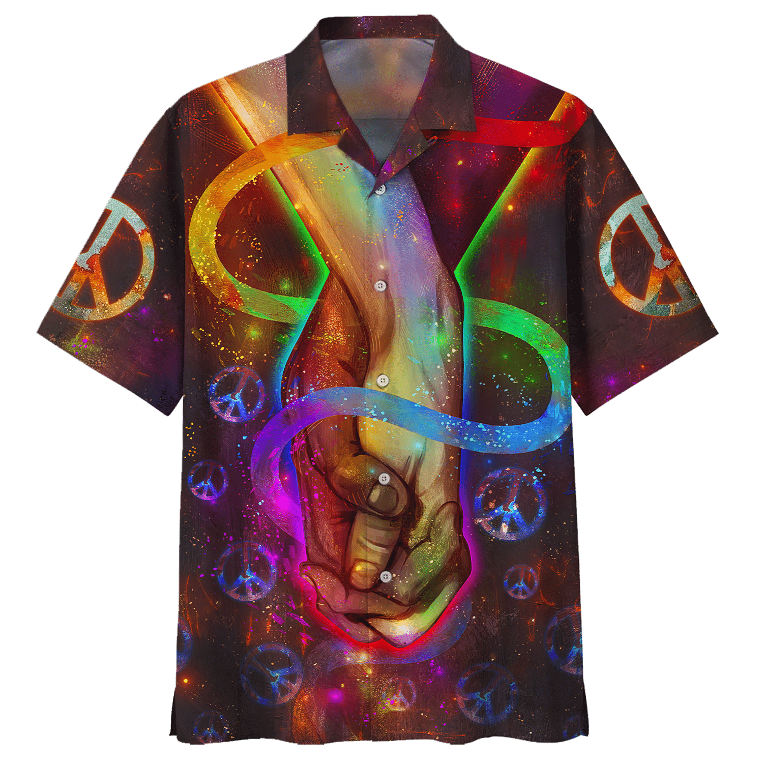 Hippie Hawaiian Shirt Groovy Retro Beach Style HBL-HP-01