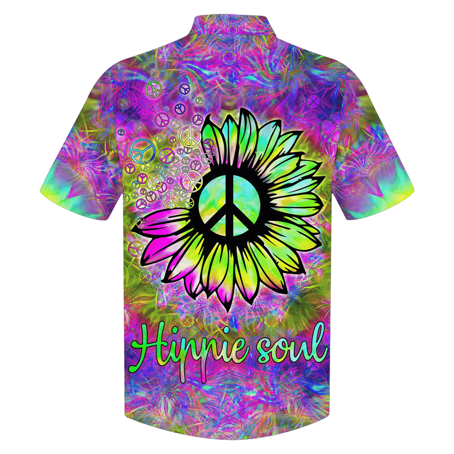 Hippie Hawaiian Shirt Groovy Peace Love Summer Style HBL-HP-10
