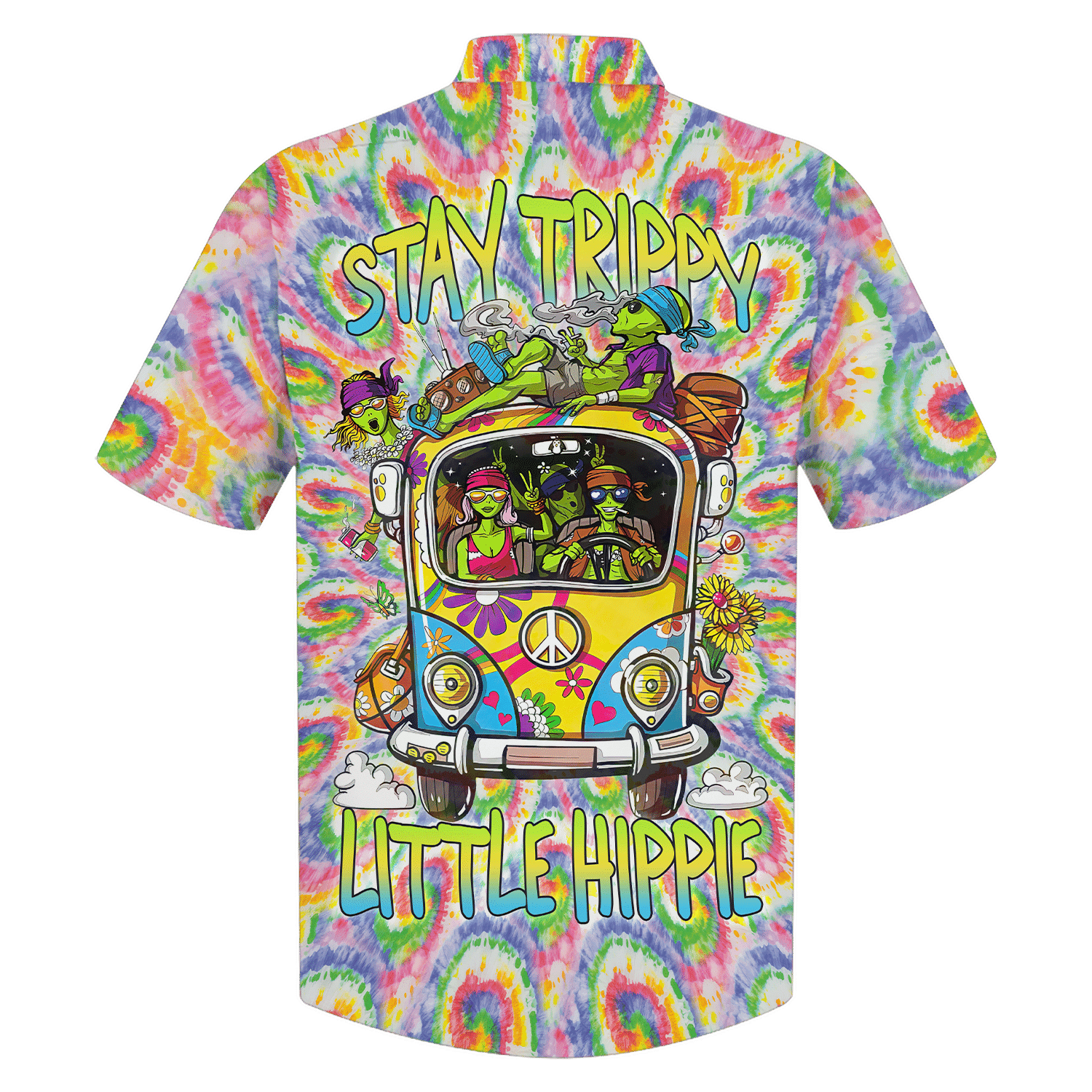 Hippie Hawaiian Shirt Psychedelic 70s Beach Style HBL-HP-13