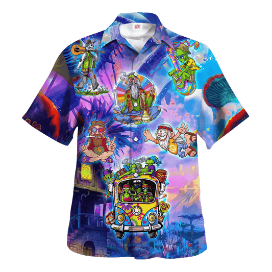 Hippie Hawaiian Shirt Vintage Peace Sign Festival Style HBL-HP-15