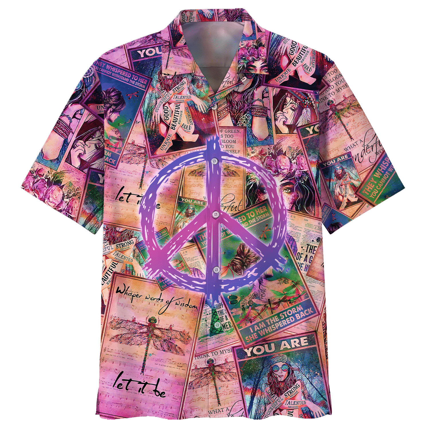 Hippie Hawaiian Shirt Retro Summer Vacation Style HBL-HP-14