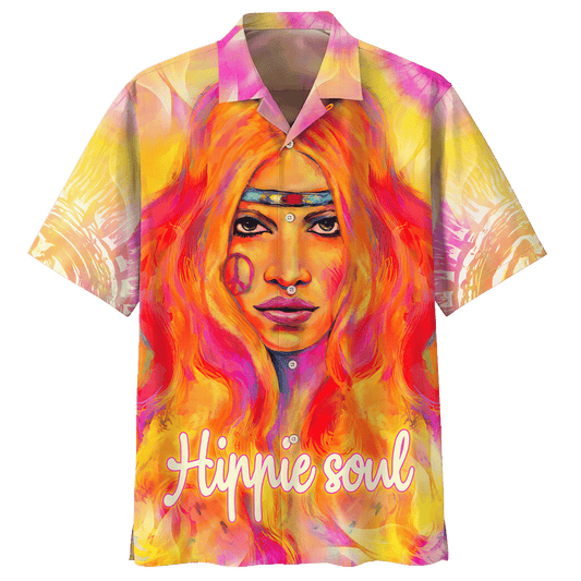 Hippie Hawaiian Shirt Groovy Retro Summer Style HBL-HP-17
