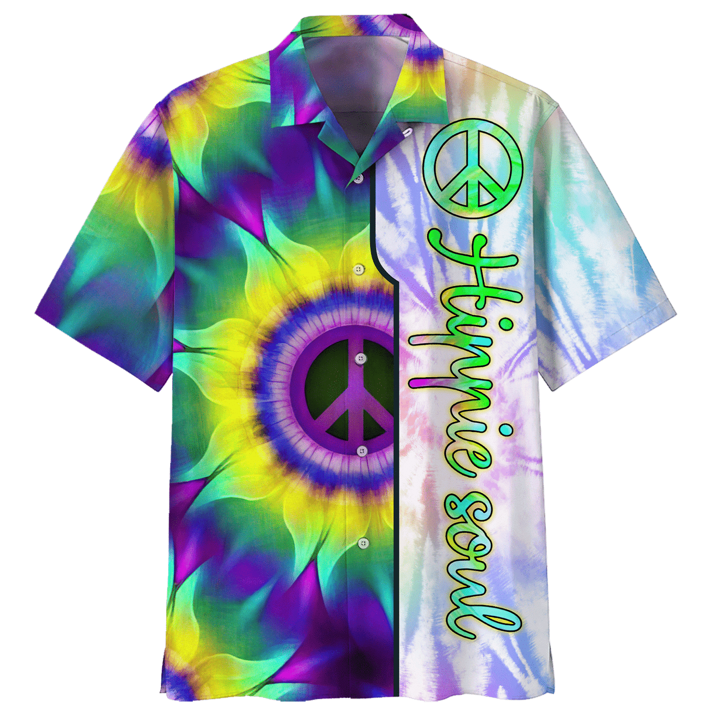 Hippie Hawaiian Shirt Groovy Summer Beach Style HBL-HP-19