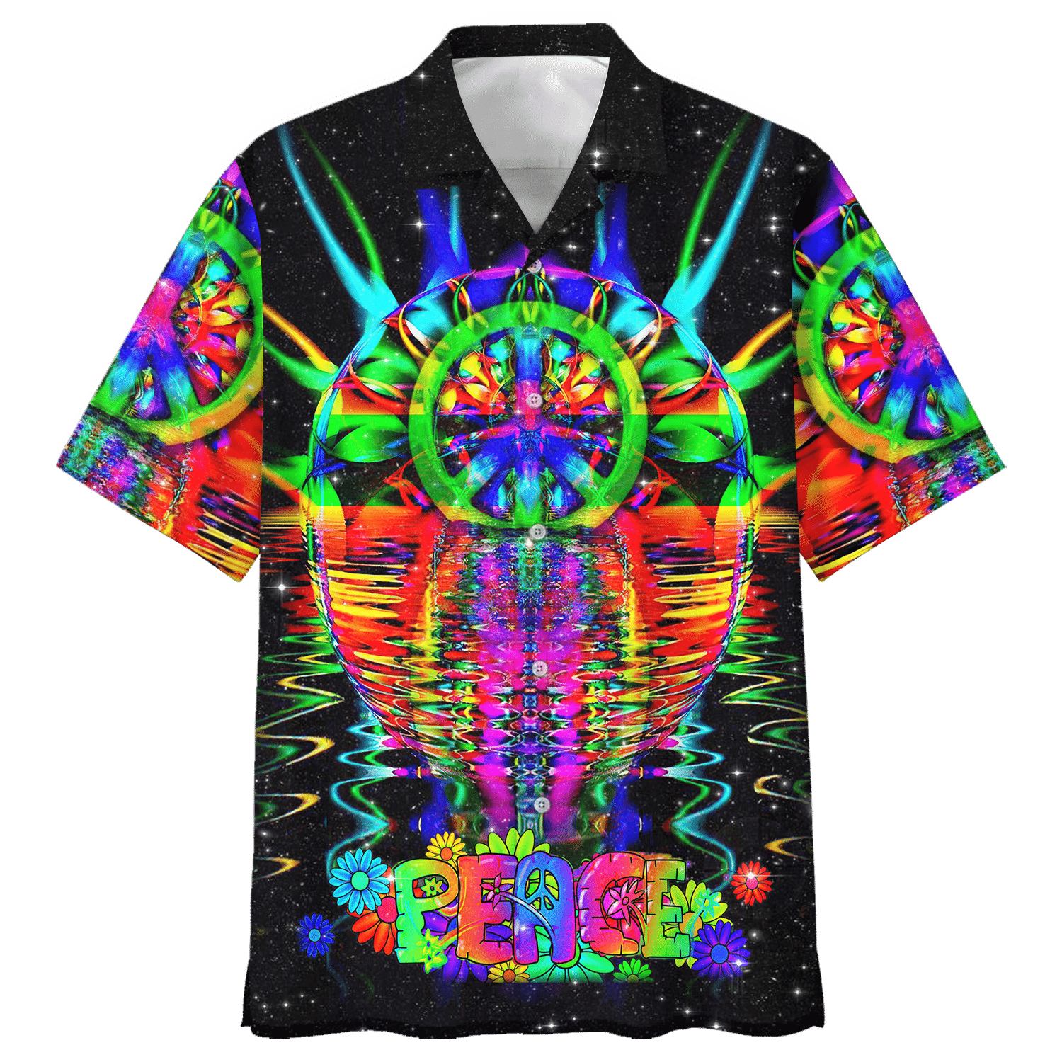 Hippie Hawaiian Shirt Retro 70s Vacation Beach Style NV-HIPPIE-07