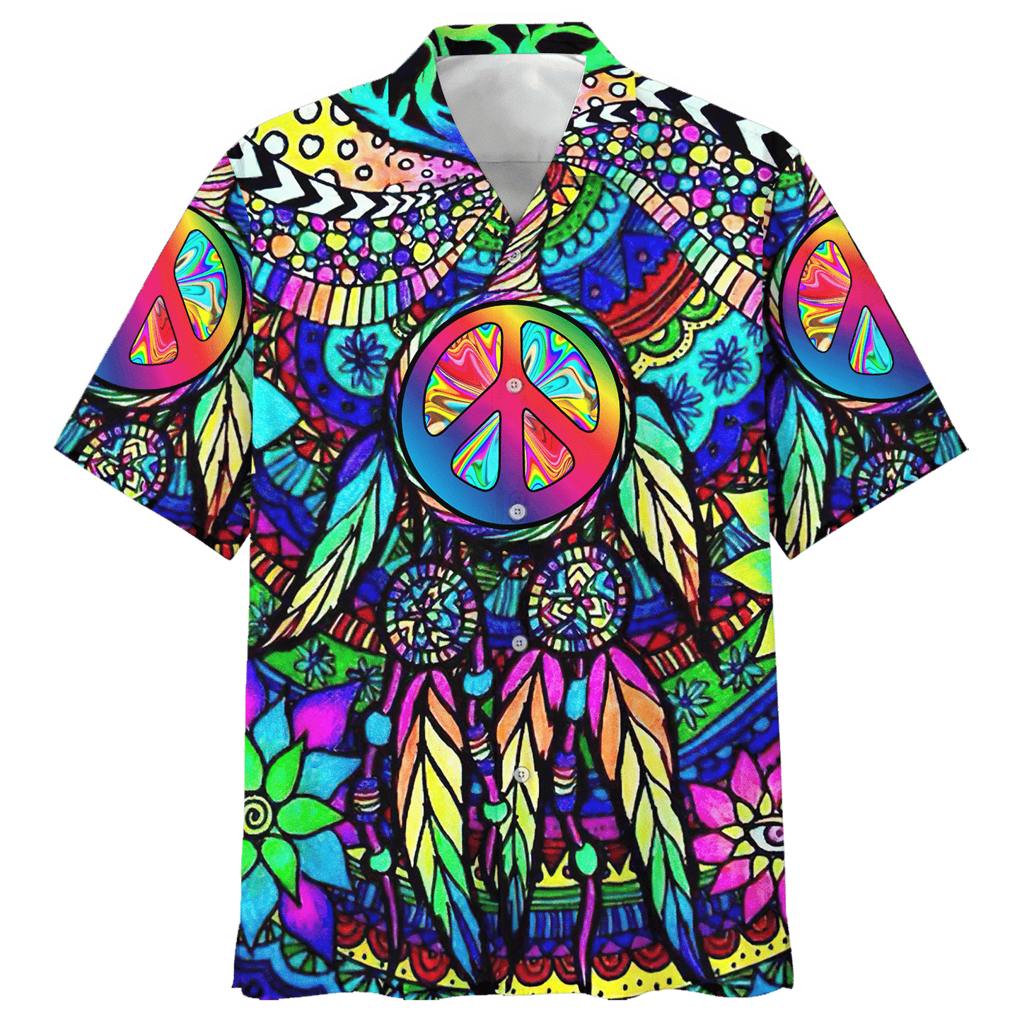 Hippie Hawaiian Shirt Groovy Retro Beach Vacation Style NV-HIPPIE-09