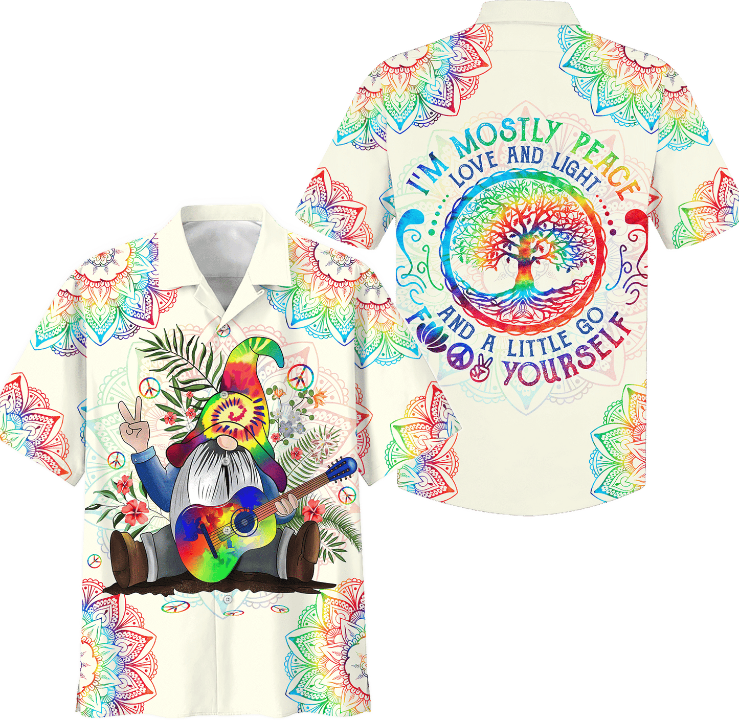 Hippie Hawaiian Shirt Vintage 70s Festival Summer Style NV-HIPPIE-14