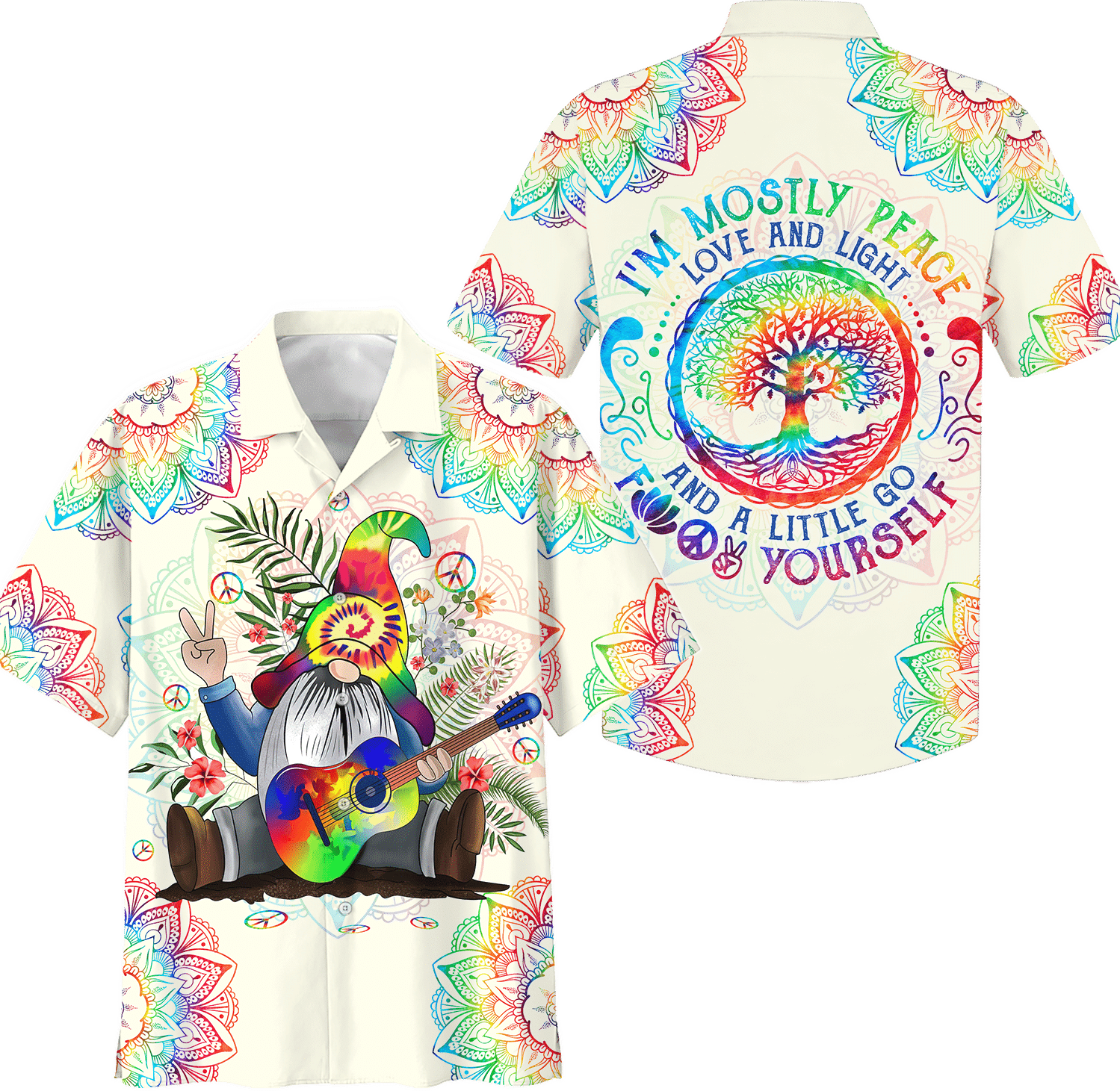 Hippie Hawaiian Shirt Vintage 70s Festival Summer Style NV-HIPPIE-14