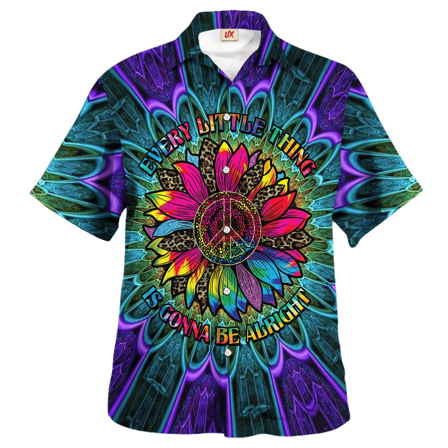 Hippie Hawaiian Shirt Groovy Retro Vacation Style NV-HIPPIE-16