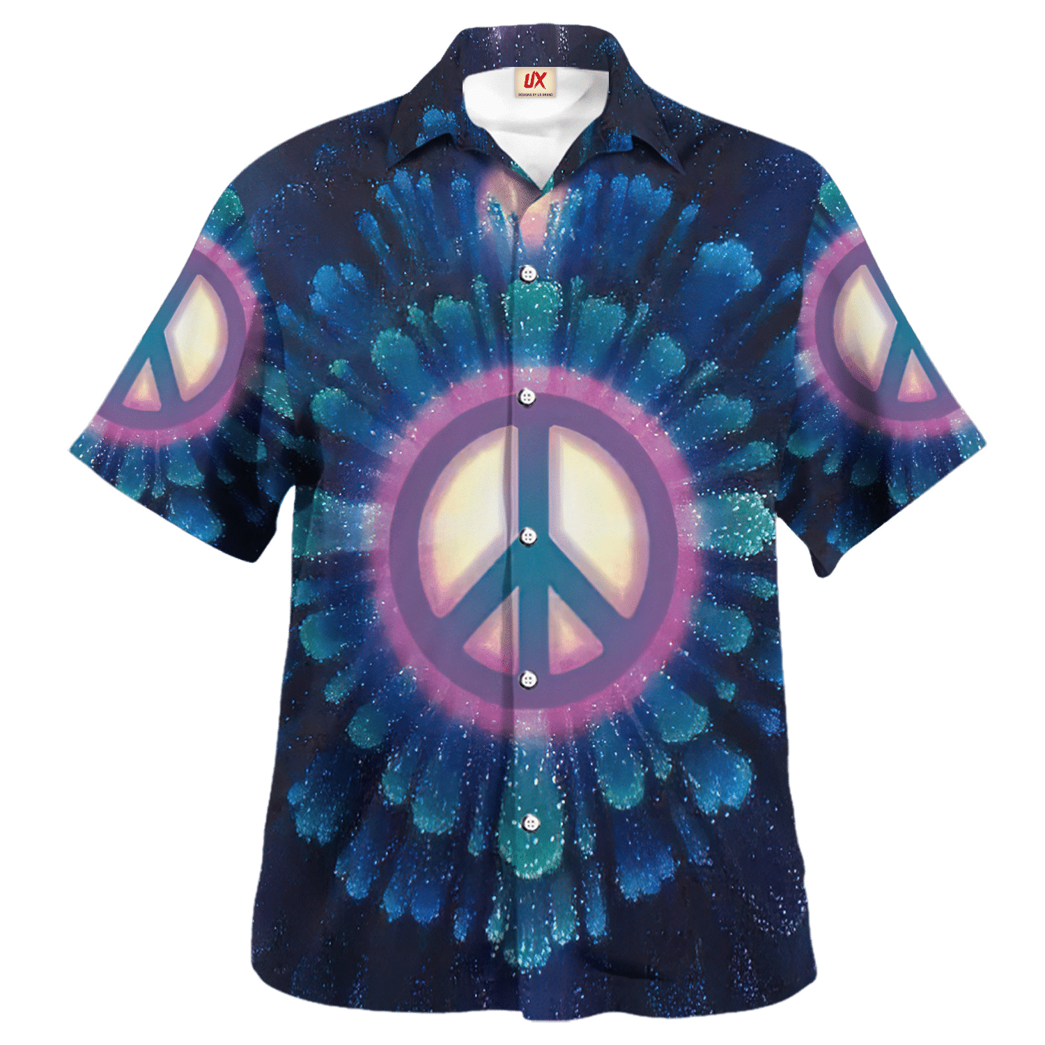 Hippie Hawaiian Shirt Psychedelic Summer Party Style NV-HIPPIE-18