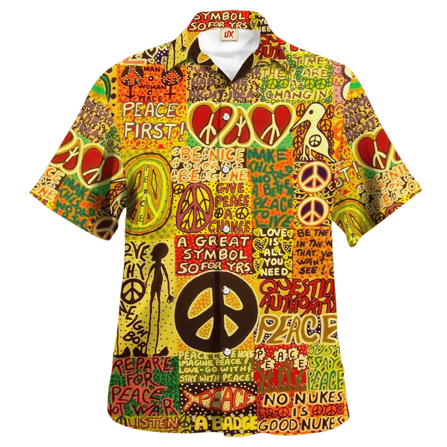 Hippie Hawaiian Shirt Vintage Festival Beach Style NV-HP-20