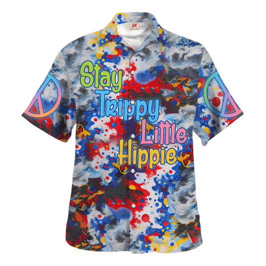 Hippie Hawaiian Shirt Vintage Psychedelic Festival Style HBL-HP-38