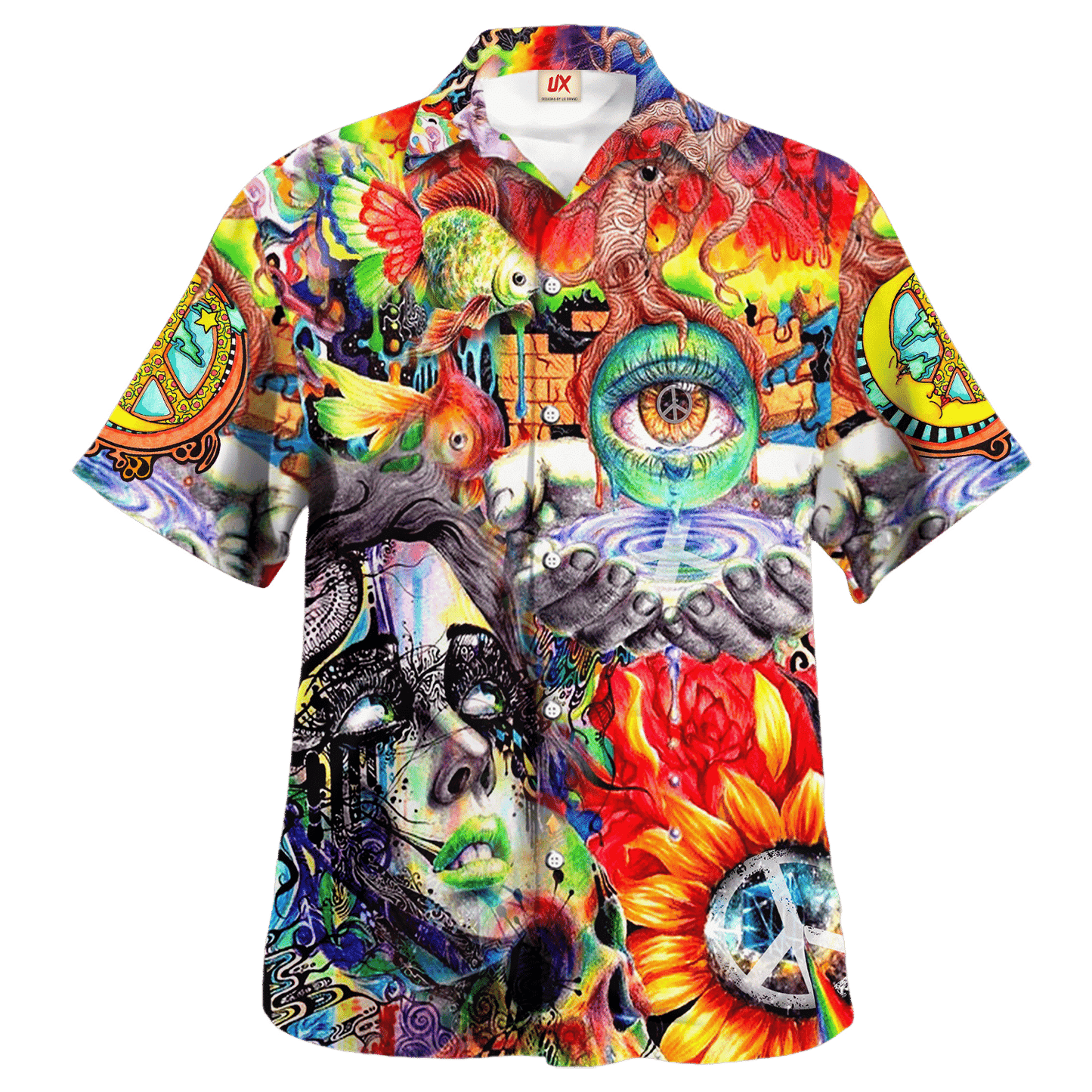 Hippie Hawaiian Shirt Retro Festival Beach Party Style NV-HP-35