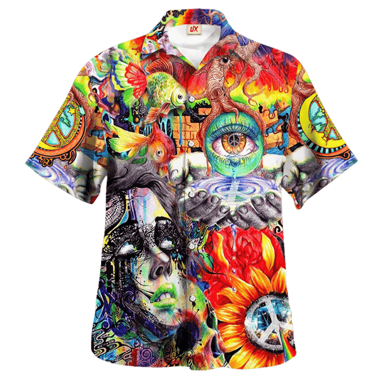 Hippie Hawaiian Shirt Retro Festival Beach Party Style NV-HP-35