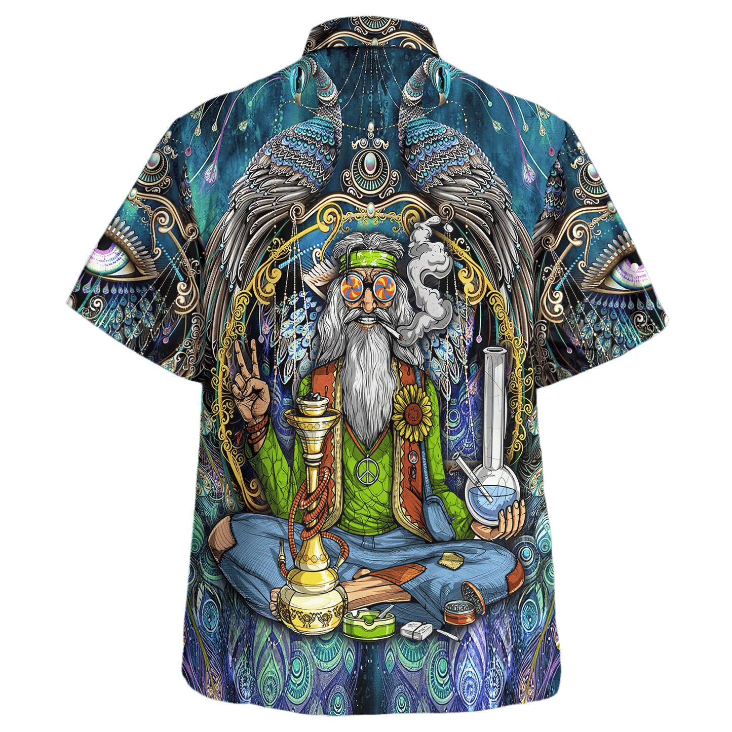 Hippie Hawaiian Shirt Retro 70s Summer Festival Style NV-HP-38