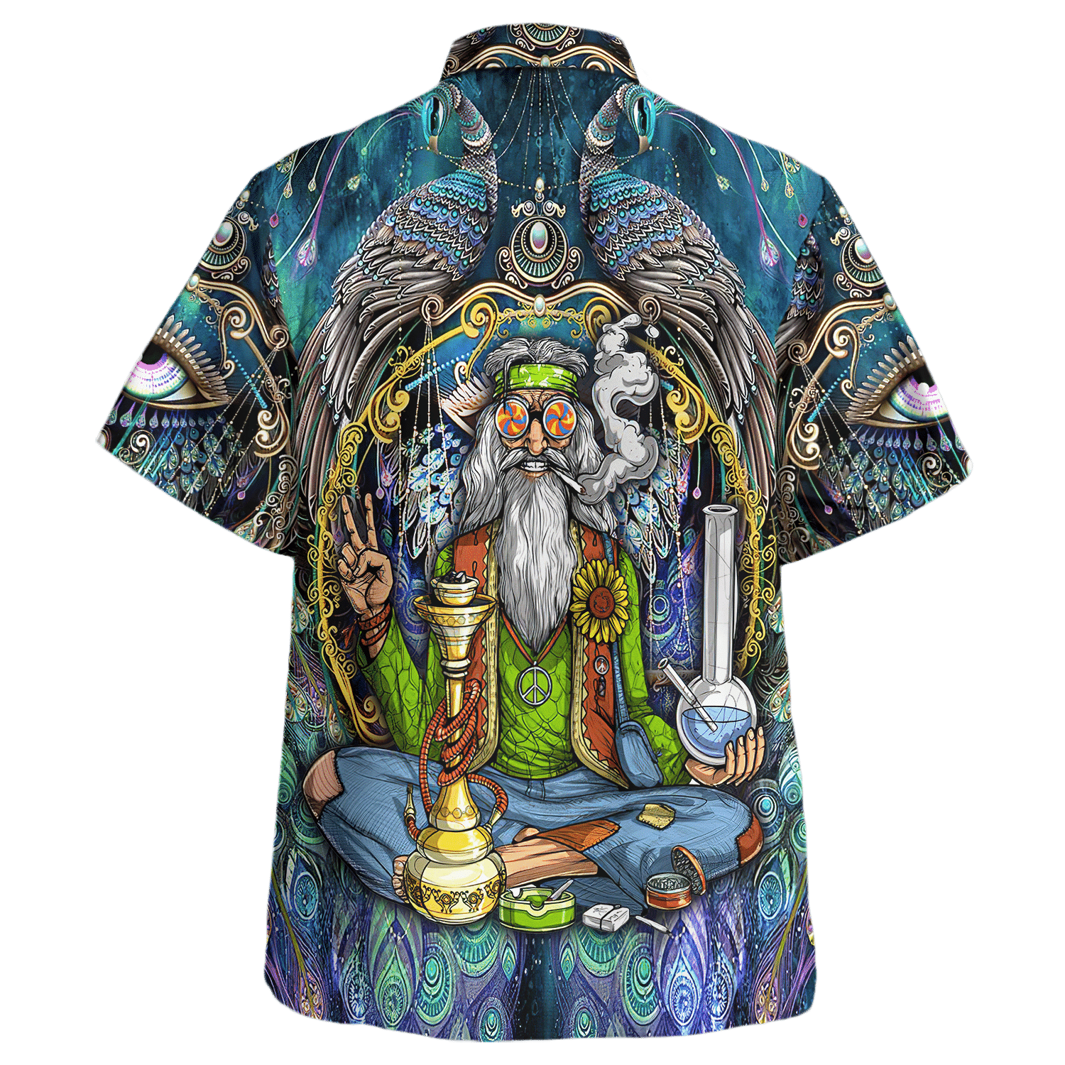 Hippie Hawaiian Shirt Retro 70s Summer Festival Style NV-HP-38