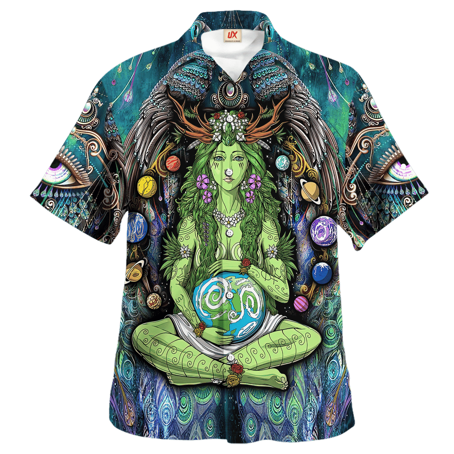 Hippie Hawaiian Shirt Psychedelic Retro Beach Party Style NV-HP-39