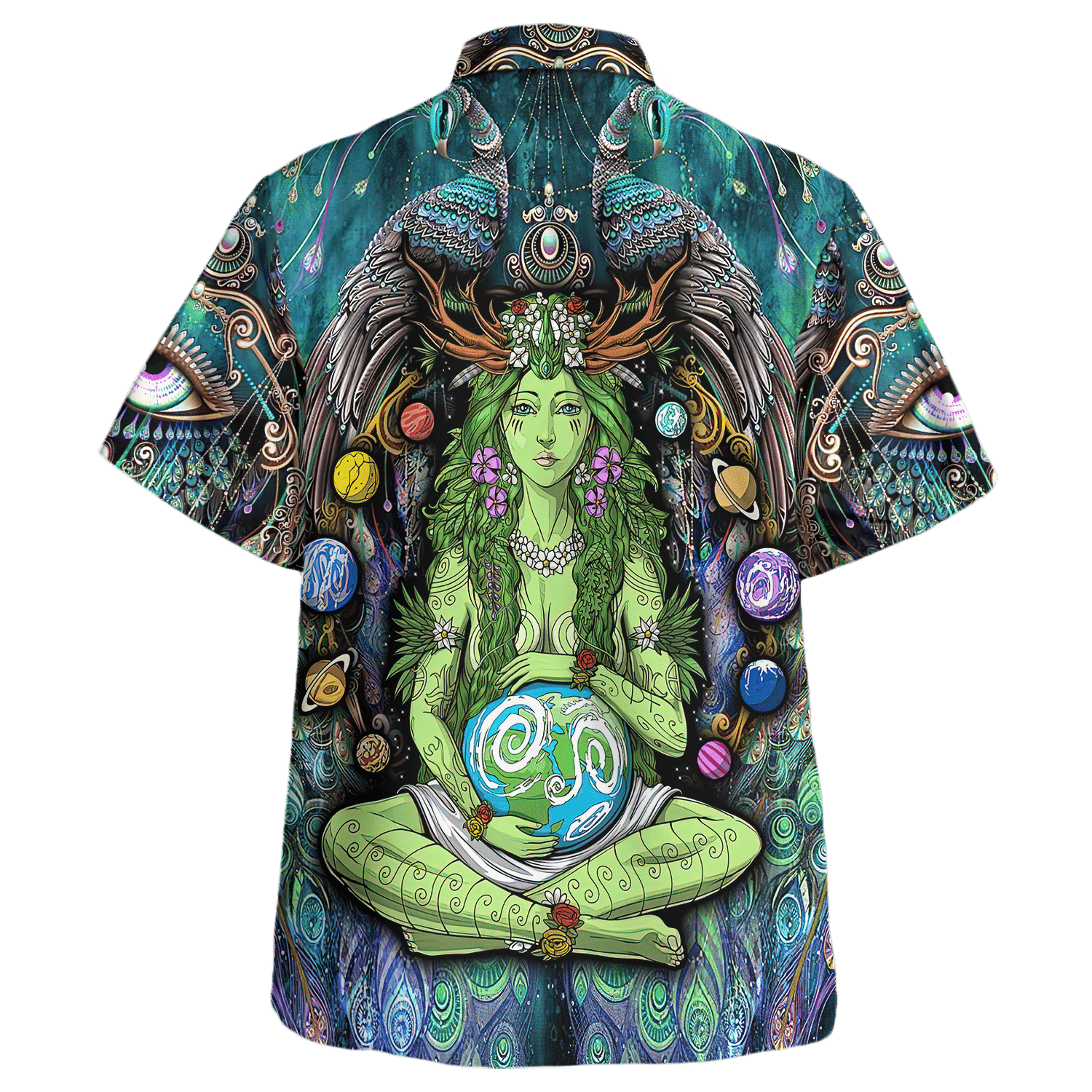 Hippie Hawaiian Shirt Psychedelic Retro Beach Party Style NV-HP-39