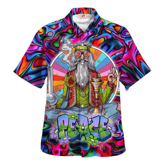 Hippie Hawaiian Shirt Groovy Retro Summer Party Style HBL-HP-41