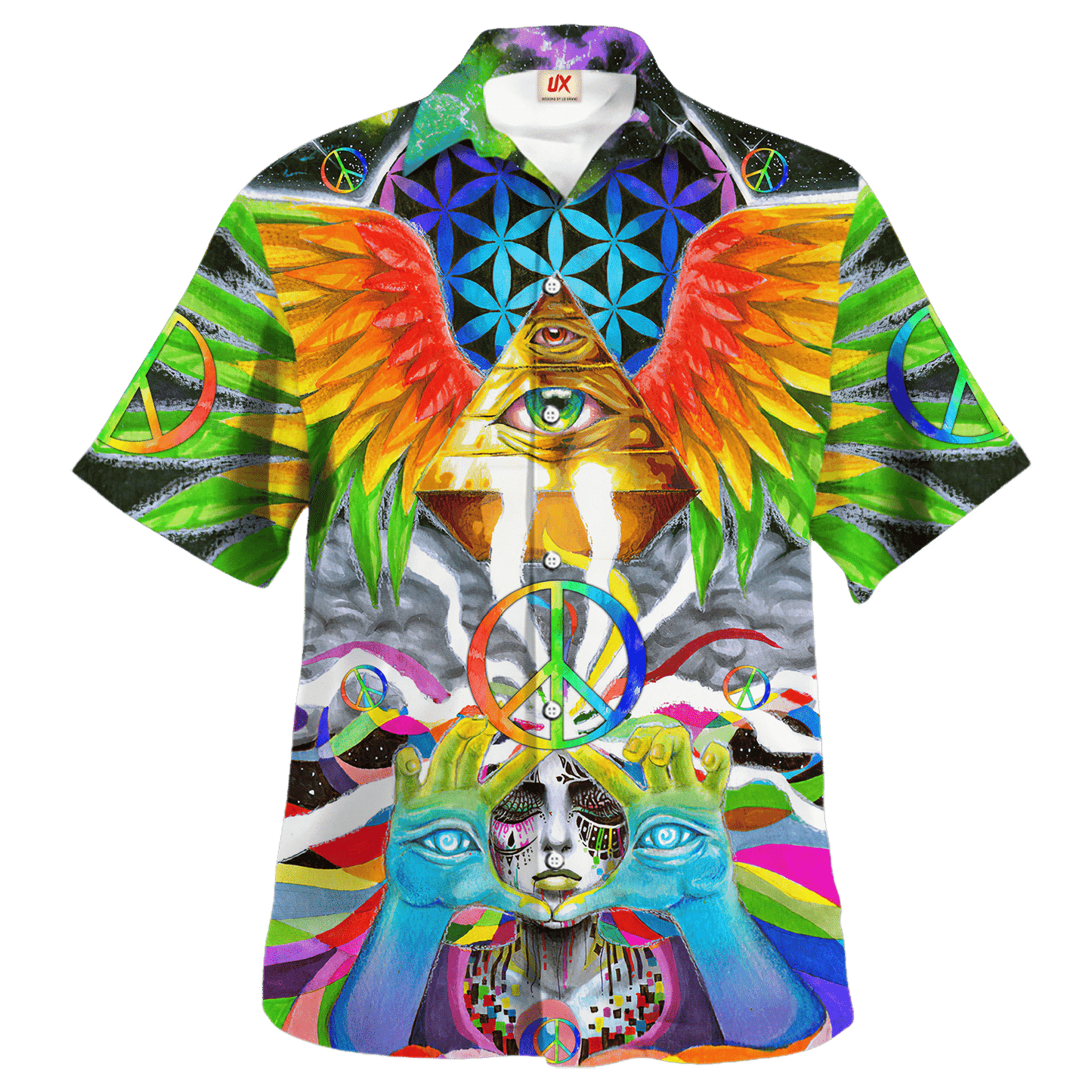 Hippie Hawaiian Shirt Vintage Festival Vacation Style NV-HP-46