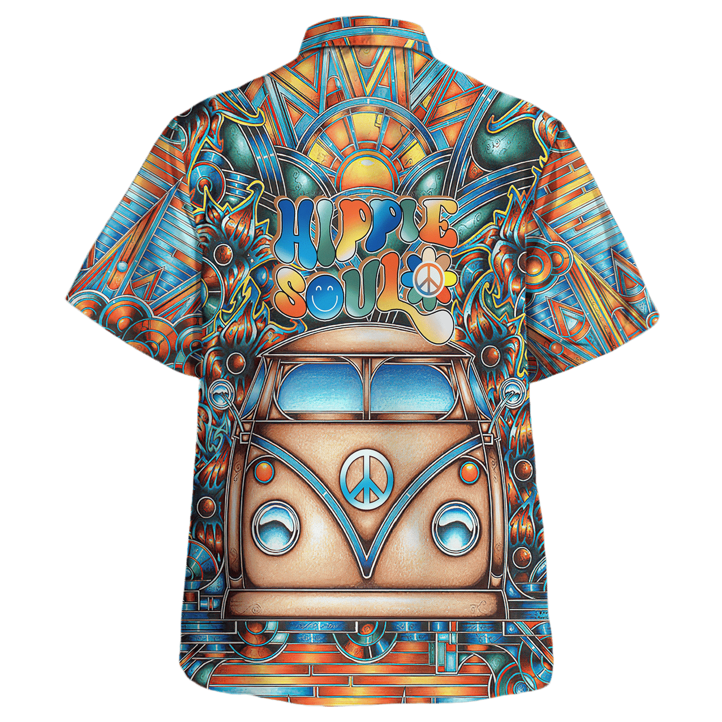 Hippie Hawaiian Shirt Retro Peace Sign Summer Style NV-HP-49