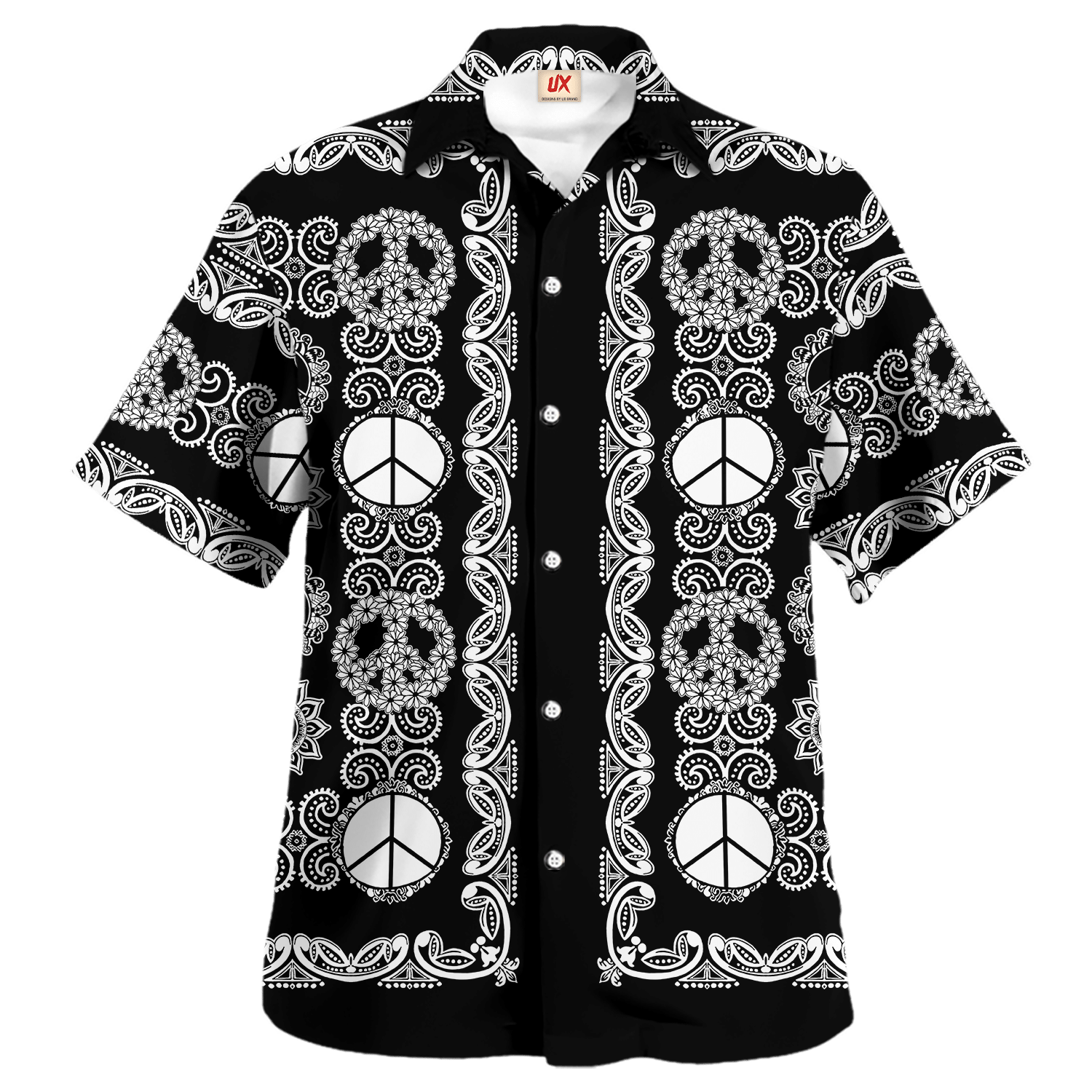 Hippie Hawaiian Shirt Groovy Psychedelic Party Style NV-HP-50