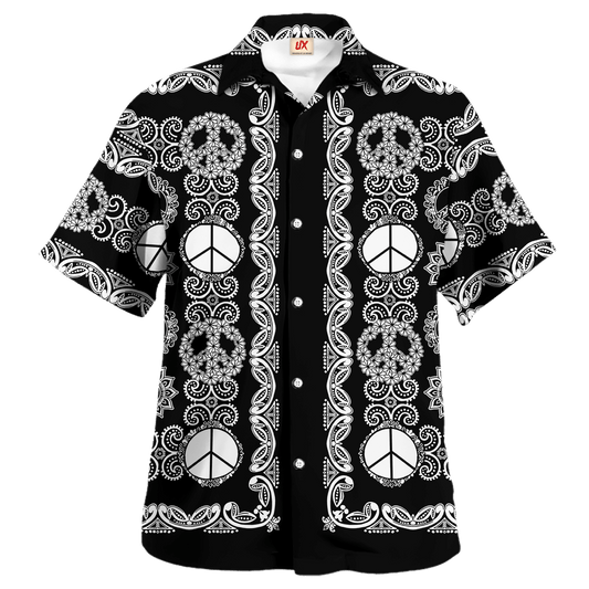 Hippie Hawaiian Shirt Groovy Psychedelic Party Style NV-HP-50
