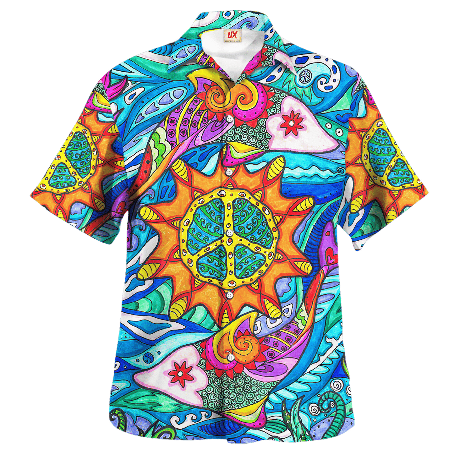 Hippie Hawaiian Shirt Vintage Retro Summer Festival Style NV-HP-53