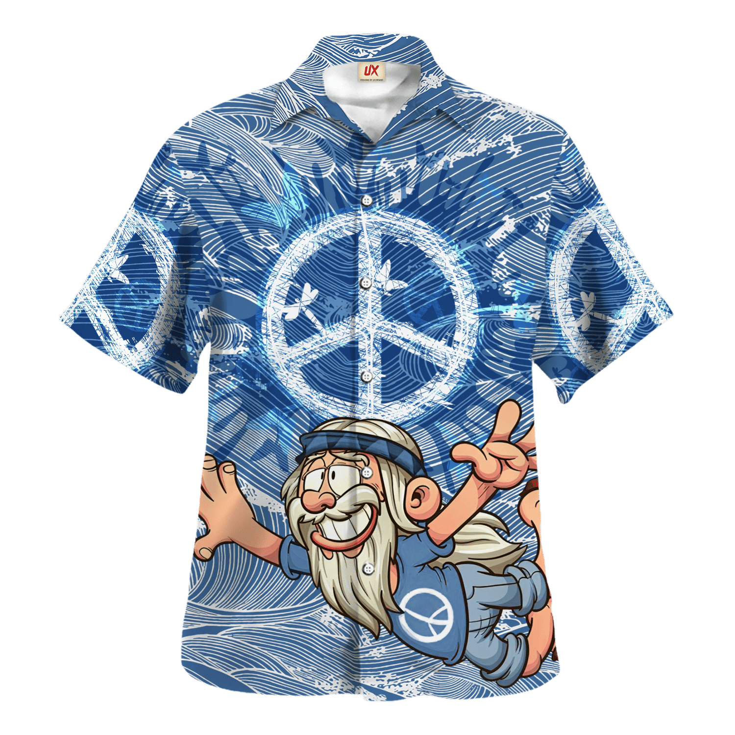 Hippie Hawaiian Shirt Groovy Festival Party Style HBL-HP-47