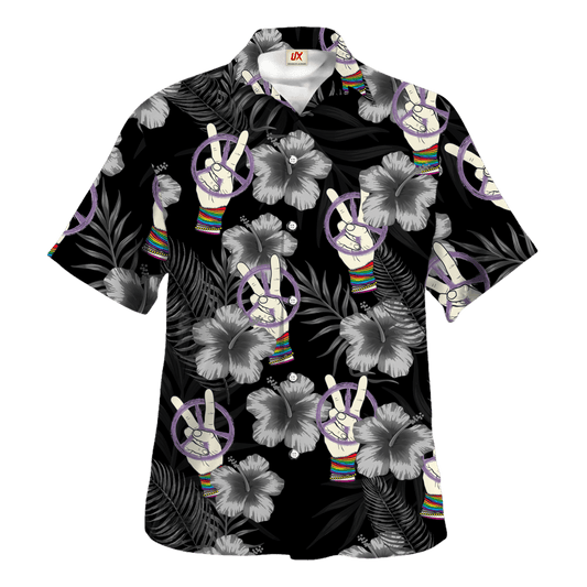 Hippie Hawaiian Shirt Retro 70s Beach Festival Style HBL-HP-56