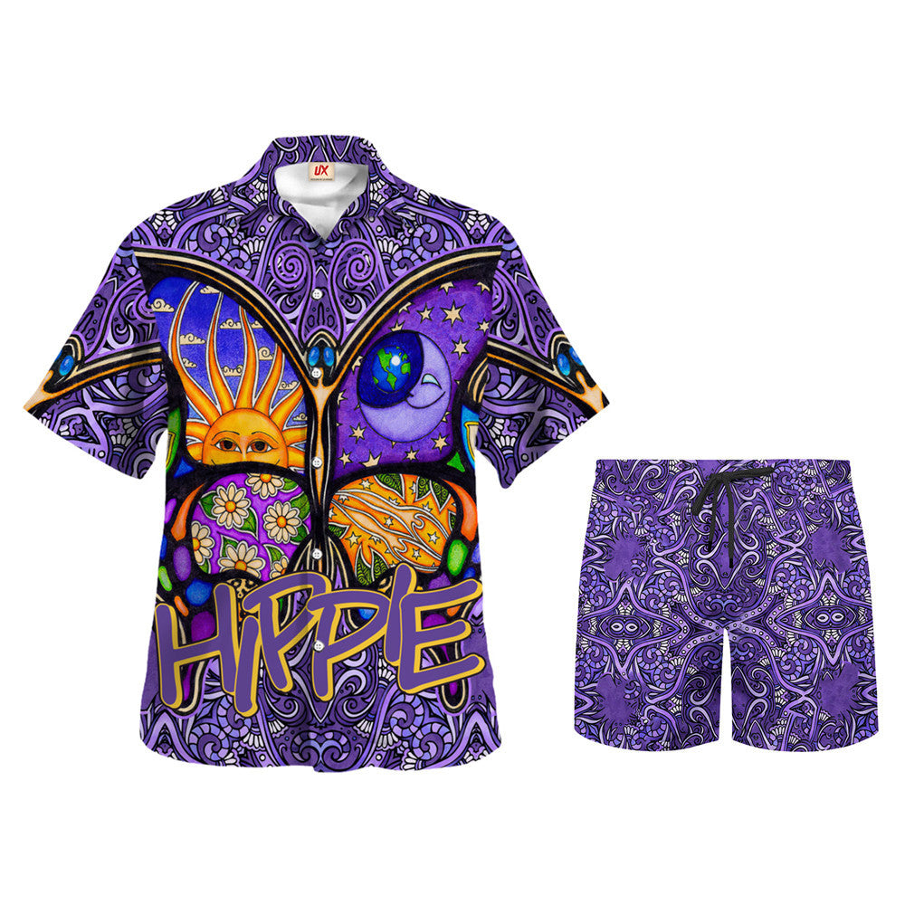 Hippie Hawaiian Shirt Psychedelic Vacation Beach Style HBL-HP-57