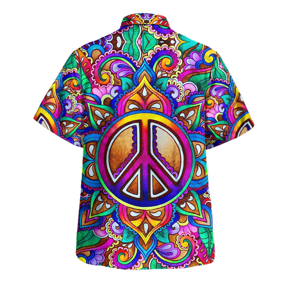 Hippie Hawaiian Shirt Groovy Vacation Festival Style UXHI01