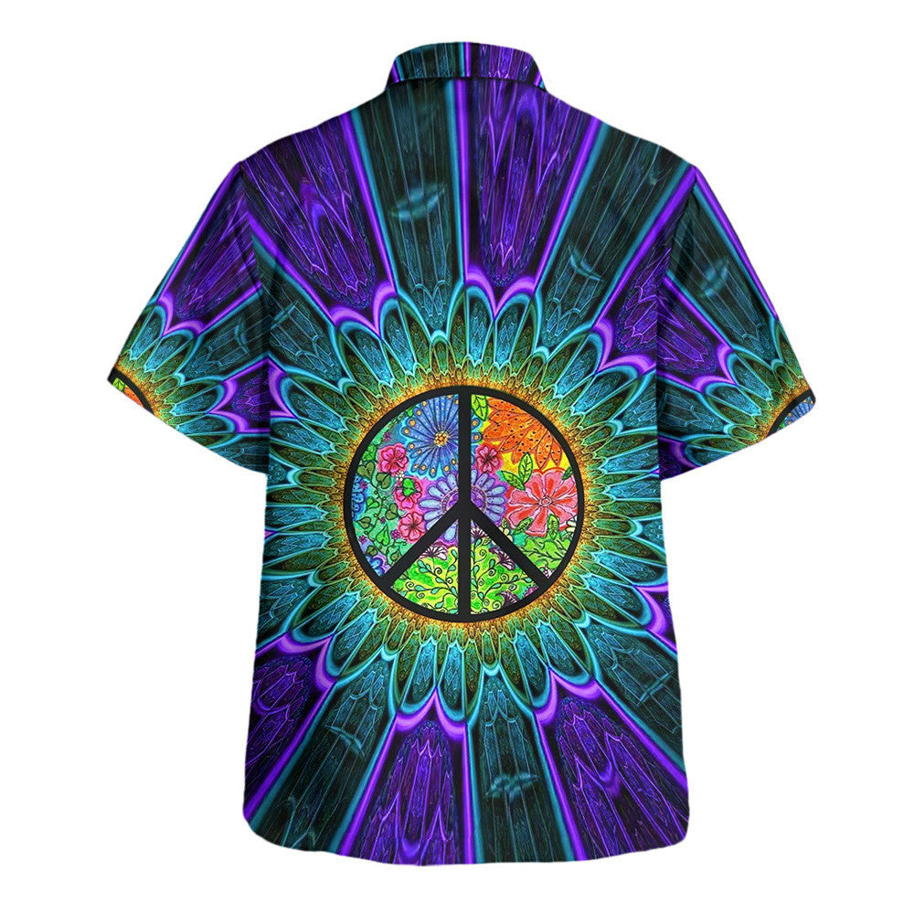 Hippie Hawaiian Shirt Psychedelic Summer Beach Party Style UXHI06